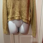 Free People  High Low V-Neck Cropped Sweater  Cream Size S Photo 3