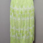 American Eagle  neon green batik aztec pleated high low skirt size large Photo 5