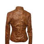 V Cristina Textured Faux Leather Jacket in Rich Brown Size M Photo 3