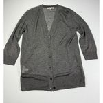 Loft  Gray Long‎ Button Front Cardigan Sweater Classic Layering Essential L Photo 0