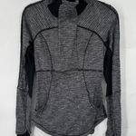 Lululemon Base Runner 1/2 Zip Jacket 4 Heathered Herringbone Black Gray Athletic Photo 0