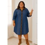 Soft Surroundings Urbina Tencel Chambray Denim Shirt Dress Faux Suede Trim Sz 2X Photo 1