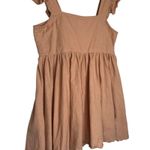 ASOS Dress Womens 4 Linen Fit Flare Mini Square Neck Ruffle Sleeve Cotton Peach Photo 9