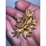 Vintage MCM Brushed‎ Gold Tone Leaf Bouquet Brooch Gold Photo 3