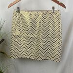 J.Crew  Tan & Brown Chevron Print Metallic Mini Skirt 0 Photo 1
