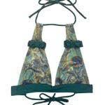 FABLES By BARRIE Custom Metallic Peacock Ruffled Festival Rave Party Bikini Sz S Green Photo 6