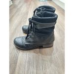Dromedaris Kara Leather Boots Black Suede Women's Size 42 Moto Lace Up‎ Combat Photo 2