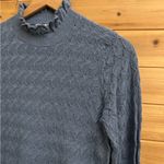 Sundance Size Medium Frances Ruffle Turtleneck Sweater Blue Photo 3