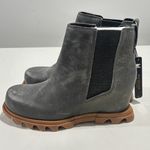 Sorel Womens JOAN OF ARCTIC III Wedge Chelsea Boots Charcoal Leather Ankle Boots Photo 9