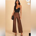 Lulus Size M Follow The Festivities High Rise Wide Leg Pants Copper Metallic NWT Photo 4