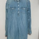 Liz Lange  Maternity Medium 8-10 Tunic Denim Shirt Photo 0