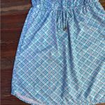Cabana Life Geometric UPF 50+ Elastic Drawstring Waist Vacation Dress Sz L 💚🍄 Blue Size L Photo 6