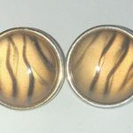 Vintage Round Dome Funky Retro Boho Clip On Earrings Photo 0