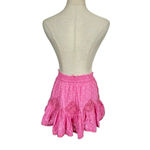 Love Shack Fancy Adia Lace Crochet Polka Dot Mini Skirt Hot Pink Cherry Photo 9
