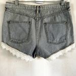 Free People Lace Hem Jean Shorts Mid Rise Casual Denim 100% Cotton Blue 28 Photo 5