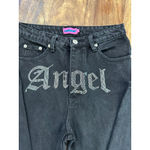 Edikted  Women's Black High Rise Angel Straight Leg Jeans Size Medium Photo 2