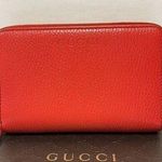 Gucci Red Leather Zip Around Wallet - Preowned Photo 0