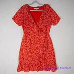 New! Cupcakes and Cashmere Women's Kiley CDC Wrap Dress with Ruffles Red Size L Photo 3