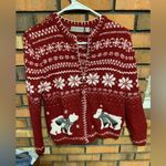 Croft & Barrow Red and White Silk Blend Cardigan Sweater Photo 0