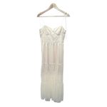 Lulus  Romantic Spot Cream Polka Dot Mesh Tiered Midi Dress Casual Fairy‎ Size Sm Photo 2