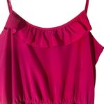 Forever 21 Dark Pink Mini Dress w/ a Ruffle Top Adjustable Straps Women’s Large Photo 1