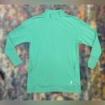 FreePeople Movement Oversized Mock Neck Back Zip Green Longline Sweatshirt Tunic Photo 12