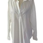 Magaschoni White Oversized Poplin Shirt Women Top Size Medium | 55-3 Photo 0