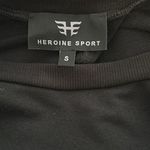 Heroine Sport Black Open Back Sweatshirt with Silver Arm Stripe Photo 6