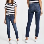 Mother Denim The Looker Ankle Fray Skinny Cigarettes Jeans Girl Crush Blue Wash Size 28 Photo 3