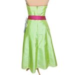 Jordan Strapless Midi Dress Fit Flare 8 Apple Green Satin Bridesmaid Prom Hoco Photo 4