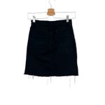 Aritzia Wilfred Free Tanit Denim Skirt Mini Raw Hem Black Wash Size 2 Photo 8