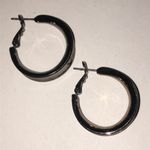 Elegant Dark Metal Gunmetal Boho Hoop Earrings Gray Photo 1