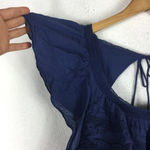 Free People Hailey Blue Oversized Ruffle Gauzy Mini Dress Small Photo 8