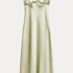 ZARA dress maxi Midi sage Lingerie light olive green satin Effect Wedding Party Coctail Photo 11