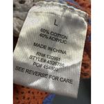 Hippie Rose  Sweater Womens Large Crochet Knit Boho Rainbow Pullover Y2k Retro Photo 2