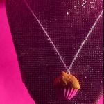 Cupcake Necklace Pumpkin Spice Fall Accessories For Women Kawaii Egirl Girls Y2K Silver Photo 2