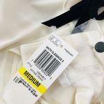 Charter Club  Medium Shirt Beige Blouse Black Tie Photo 3