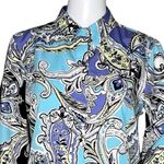 Chico's Shirt Womens Small 0 Multicolor Paisley Button Up Casual Office Career Photo 4