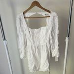 Reformation  White 100% Linen Open Back Dress Size 2 Photo 2