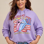Torrid  The Rolling Stones Relax Fit Cozy Fleece Pullover Crop Hoodie Size 3X Photo 0