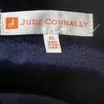 Jude Connally Kerry Velvet Navy Blue Dress Size XL 3/4 Bell Sleeves Pockets Photo 7