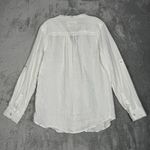 Malvin Shirt Womens 8 White Linen‎ Button Up Blouse Preppy Neutral Minimalist Photo 2