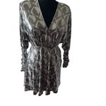 Women's Batwing Sleeve Printed Mini Dress Black Photo 1