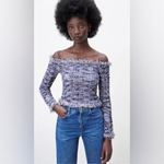 ZARA  Frayed Tweed Textured Top Size‎ Large Photo 2