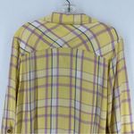C&C California  Button Down Long Sleeve Flannel Womans Medium Yellow Photo 7