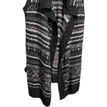 Eddie Bauer Women’s black pink stripe knit duster sweater vest size xl Photo 2