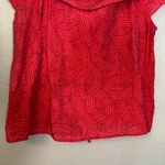 Anthropologie Maeve Mandalay Open-Shoulder Blouse Pink Geometric Print Sz Small Photo 6