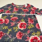 Loft Womens Size Small Blue Pink Floral Short Sleeve Cotton Crewneck Shirt NEW Photo 6