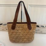 Brighton  Joplin Straw Tote Handbag Purse Raffia Woven Leather Trim Charm Boho Photo 3