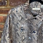 Amanda Smith  Faux Snakeskin Button Down Motorocycle Jacket Women's Size 10 Photo 1